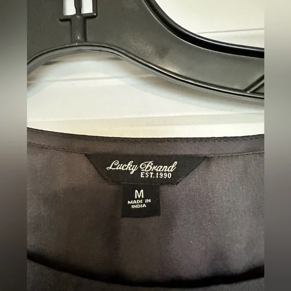 Lucky Brand 🍀 Grey Sheer Top Medium (❗️Free with another purchase❗️) - Picture 4 of 8